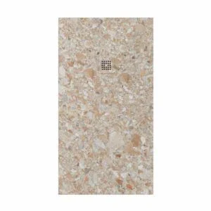 Duschwanne aus Harz mit Schieferstruktur. Ebenholz Marmoroptik – rutschfest STONE 3D modern
