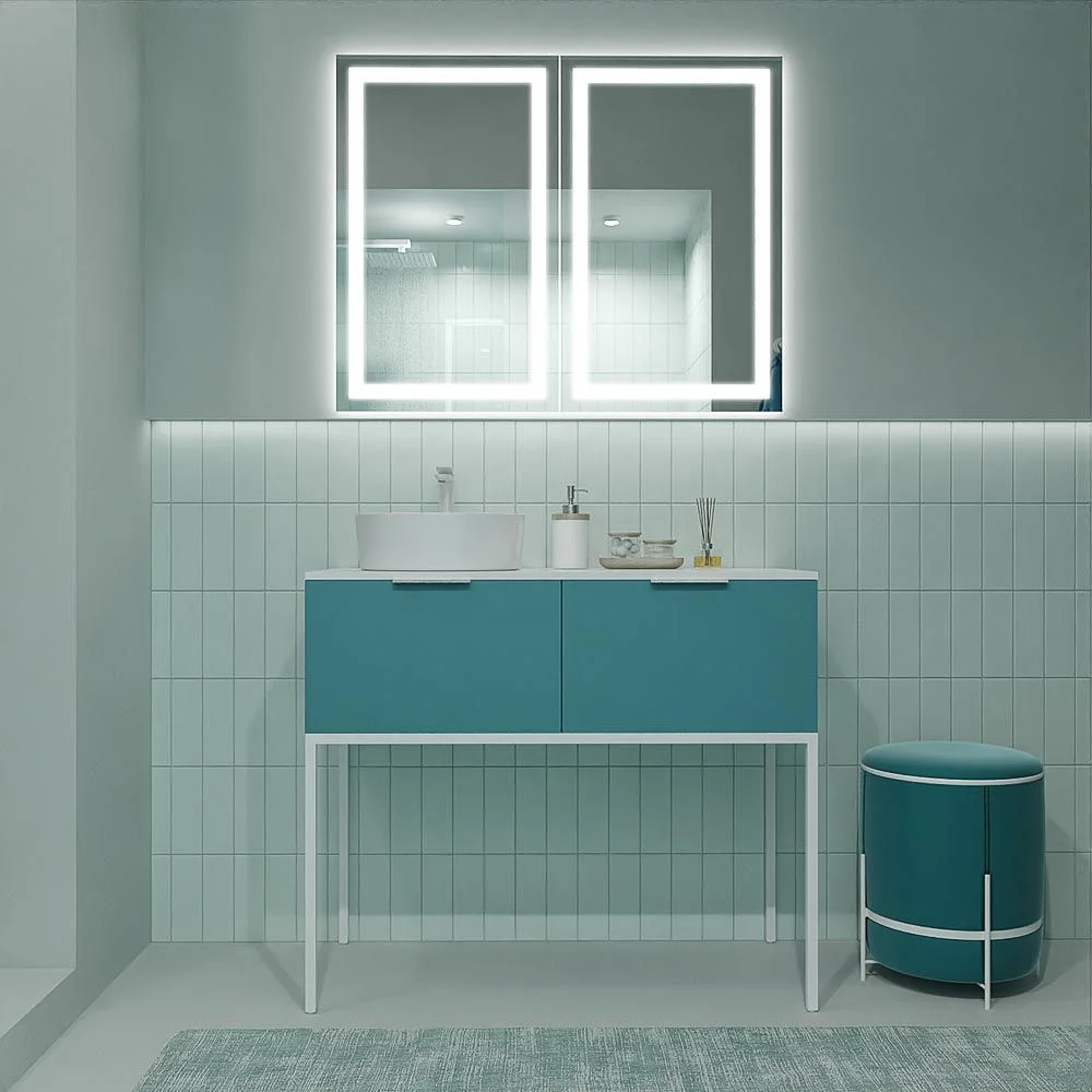 Badezimmermöbel ELLA mit Beinen und 2 Schubladen, Ausführung OCEAN
