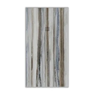 Resin Duschwanne Schieferstruktur Holzoptik Finish Vintage Blue – rutschfest STONE 3D modern