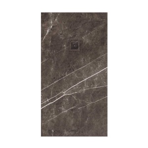 Duschwanne aus Harz mit Schieferstruktur. Sahara Graphit Marmoroptik - rutschfest STONE 3D modern