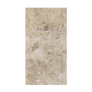 Duschwanne aus Harz mit Schieferstruktur. Tempora Marmoroptik – trittsicher STONE 3D modern