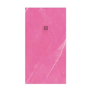 Duschwanne aus Harz mit Schieferstruktur. Pink Sahara Marmoroptik – rutschfest STONE 3D modern