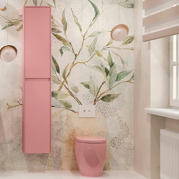 2-türige hängende Badezimmersäule 185 cm x 35 cm x 25 cm PALO PINK-Ausführung