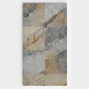 Duschwanne aus Harz mit Schieferstruktur. Mizzi Marmor-Effekt - modern STONE 3D rutschfest
