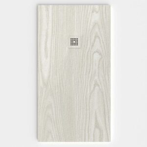 Duschwanne aus Schieferharz mit Schieferstruktur in Eschenholz Taiga - STONE 3D modern non-slip