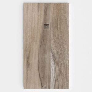 Duschwanne aus Schieferharz mit Schieferstruktur in Holz Tortora Eiche - STONE 3D modern non-slip