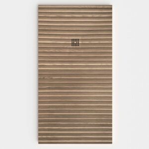 Duschwanne aus Schieferharz mit Schieferstruktur in Folar Holz - STONE 3D modern non-slip