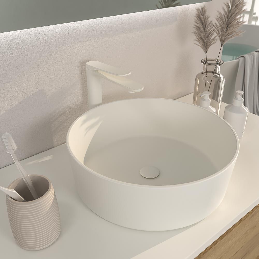Hängender Badezimmerschrank CARMEN mit 2 Schubladen und SOLID SURFACE Osiris-Waschbeckenabdeckung – Bild 5