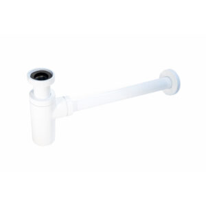 Minimalistischer Rundsiphon für Waschbecken Mattweiß