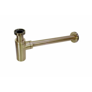 Minimalistischer Rundsiphon für Waschbecken Bronze gebürstet