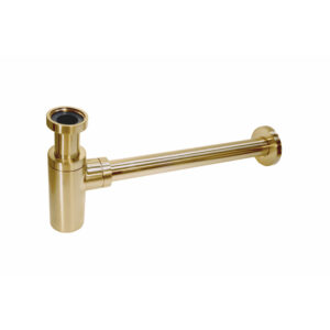 Minimalistischer Rundsiphon für Waschbecken Gold gebürstet