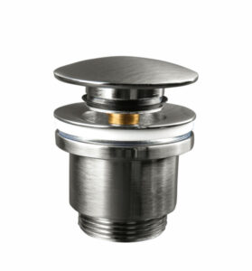 Ablaufventil Click-Clack (Pop-up) Pilzform Nickel gebürstet